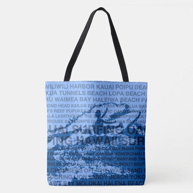 Bolso De Tela Surfing Hawaii Cutback Hawaii Surfer Beach Bag (Anverso)