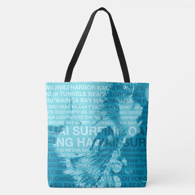 Bolso De Tela Surfing Hawaii GreenRoom Hawaiian Surfer Beach Bag (Anverso)