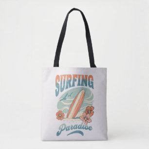 Bolso De Tela Surfing Paradise estilo retro