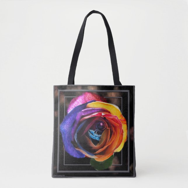 Bolso De Tela Surfing the Rainbow Rosa (Anverso)