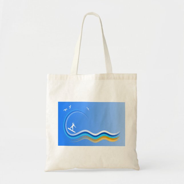 Bolso De Tela Surf's Up Surfing Surfing Surf Budget Tote Bags (Frente)