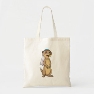 Bolso De Tela Suricata como Novia con Velo