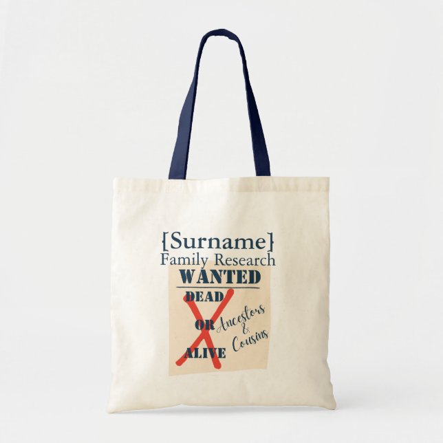 Bolso De Tela [Surname] Family Research (Wanted Poster) (Frente)