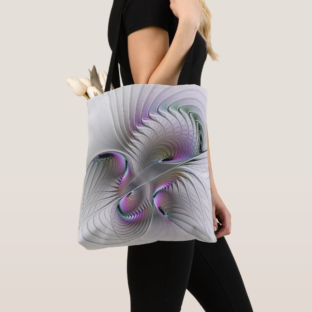 Bolso De Tela Surreal Shy Beauty Moderno Resumen Arte Fractal (Detalle)