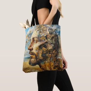 Bolso De Tela Surrealismo Cabeza de rompecabezas