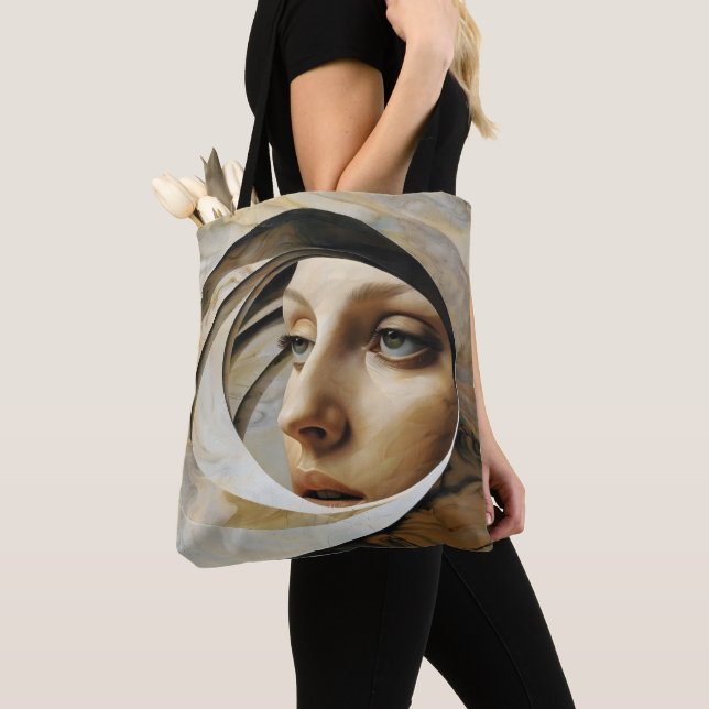 Bolso De Tela Surrealismo de mujer abstracta (Detalle)