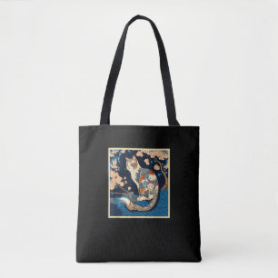 Bolso De Tela Surrealismo japonés pintando al gato de la mascara
