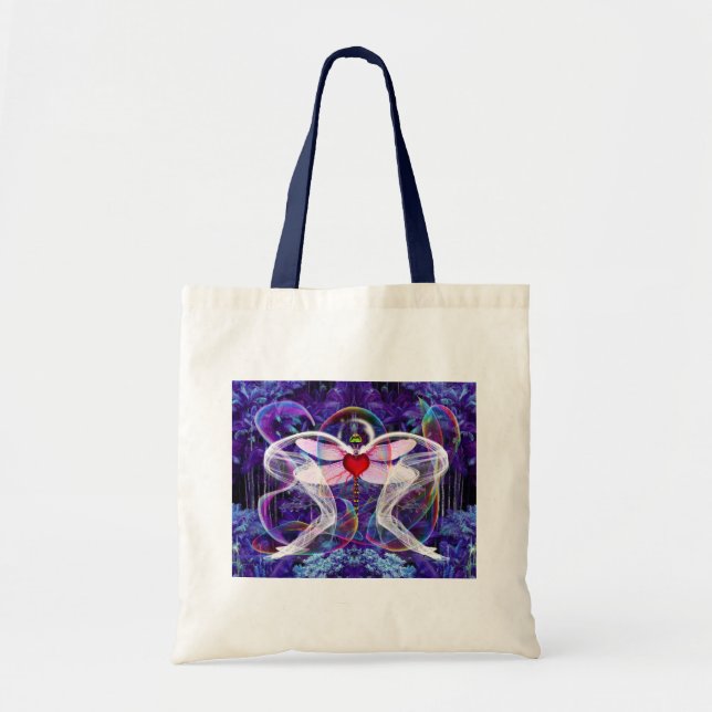 Bolso De Tela Surrealista Libélula Psicodélica (Frente)