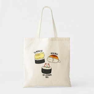 Bolso De Tela Sushi Cats divertidos Sushi Pun
