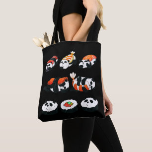Bolso De Tela Sushi de Panda Adorable Abrazo Maki Amante Diverti