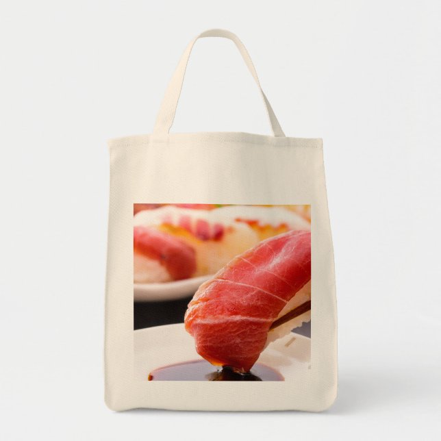 Bolso De Tela Sushi in Action: Tuna Meets Soy Sauce Tote (Frente)