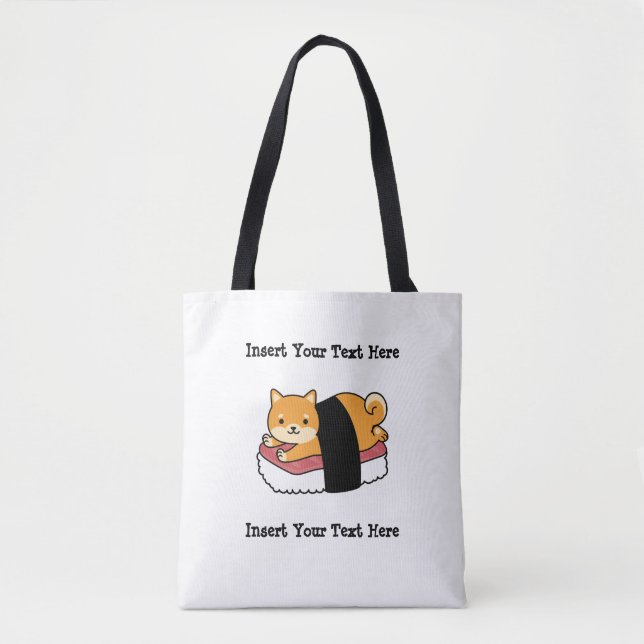 Bolso De Tela Sushi Shiba Inu - Comida japonesa para perros ador (Anverso)