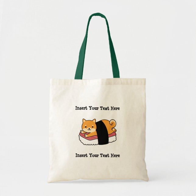 Bolso De Tela Sushi Shiba Inu - Comida japonesa para perros ador (Frente)