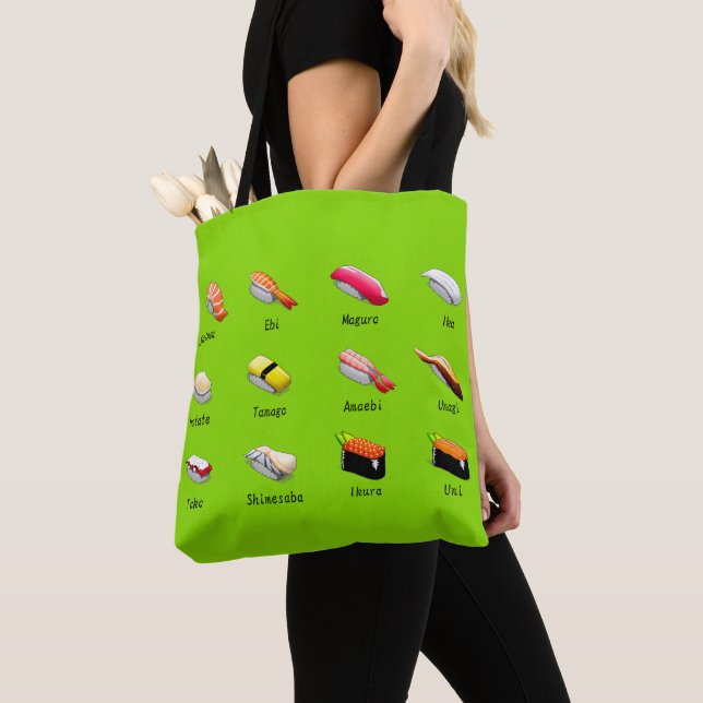 Bolso De Tela Sushi Wasabi comida japonesa linda (Detalle)