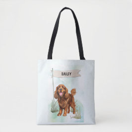 Bolso De Tela Sussex Spaniel Watercolor Personalized Dog