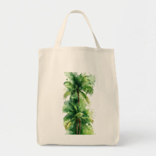 Bolso De Tela Susurros de la palmera Dosel Esmeralda Tropical Re