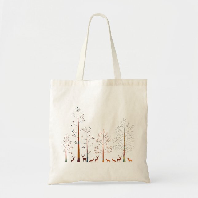 Bolso De Tela Susurros de la selva - Tote mínimo de bosques (Frente)