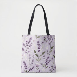 Bolso De Tela Susurros de lavanda - Tote de patrón botánico popu