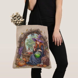 Bolso De Tela Susurros de Magia, Hermosa Bruja y Su Poción
