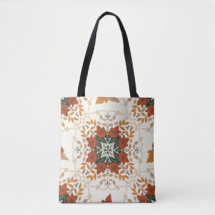 Bolso De Tela Susurros de Otoño: Mezcla Geométrica Floral
