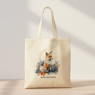 Bolso De Tela Susurros del zorro salvaje en acuarela, personaliz