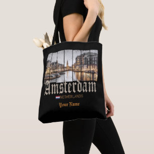 Bolso De Tela Suveniente vintage de los Países Bajos de Amsterd