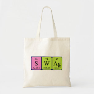 Bolso De Tela Swag tabla periódica palabra tote bag