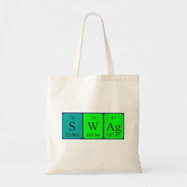Bolso De Tela Swag tabla periódica palabra tote bag (Frente)