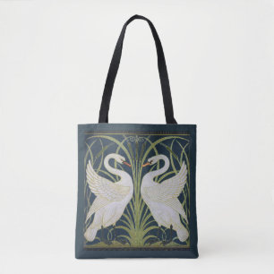 Bolso De Tela Swan Art Nouveau Dos Cisnes