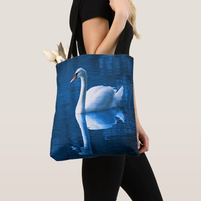 Bolso De Tela Swan en el lago (Detalle)