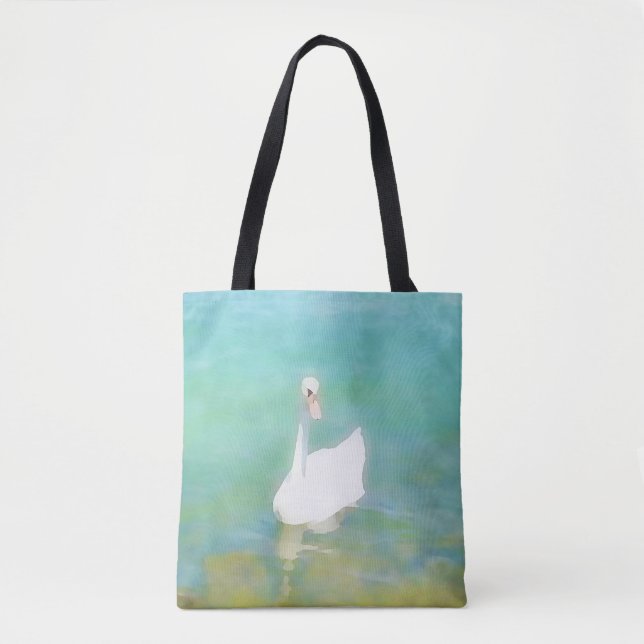 Bolso De Tela Swan en el lago Balaton - acuarela no2 (Anverso)