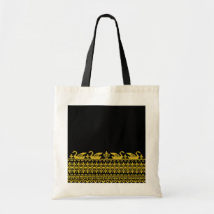 Bolso De Tela Swans de oro