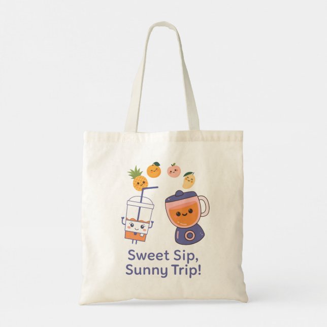Bolso De Tela Sweet Sip, Sunny Trip – Kawaii Summer Smoothy  (Reverso)