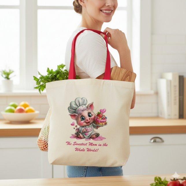 Bolso De Tela Sweetest Mom Pig Chef Tote Bag (Subido por el creador)