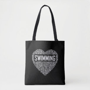 Bolso De Tela Swimming Heart Coach Swimmer Gift Swift Lover Rega