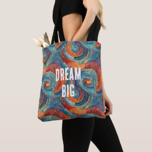 Bolso De Tela Swirl Naranja Rojo Azul