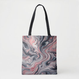 Bolso De Tela Swirling Shades of Pink, Grey, and White