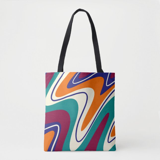 Bolso De Tela Swirls Retro - Estilo clásico de los años 70 (Anverso)