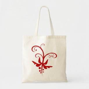 Bolso De Tela Swirls Twirls Floral Vine Rojo