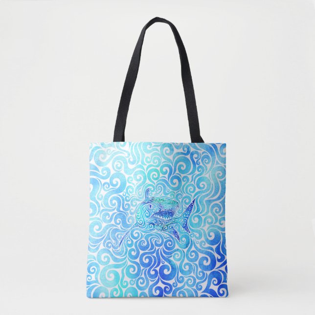 Bolso De Tela Swirly Shark (Anverso)