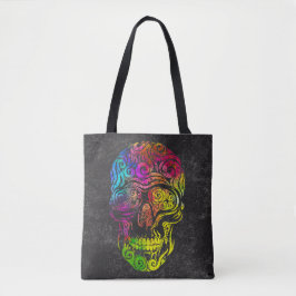 Bolso De Tela Swirly Skull