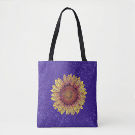 Bolso De Tela Swirly Sunflower