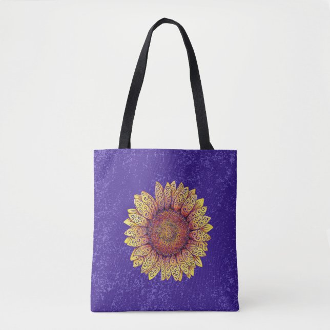 Bolso De Tela Swirly Sunflower (Anverso)