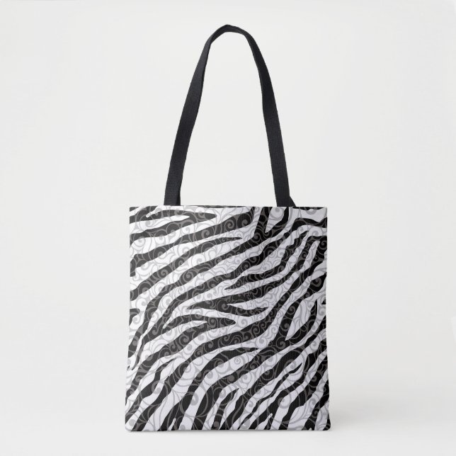 Bolso De Tela Swirly Zebra Design (Anverso)