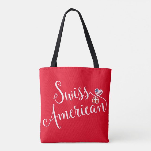Bolso De Tela SWis American Entwined Hearts (Reverso)