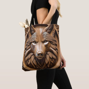 Bolso De Tela Sylvan Sentinel: La Impresión Majestuosa del Lobo 