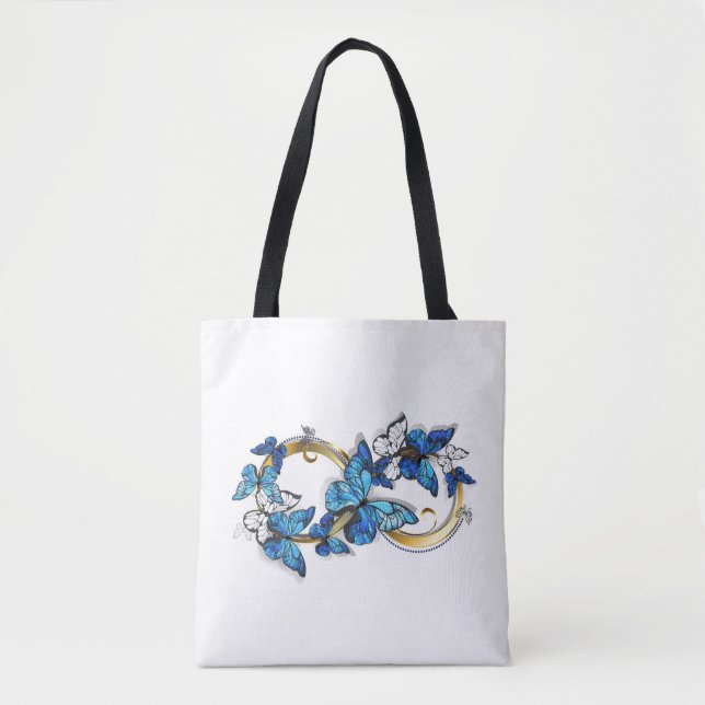 Bolso De Tela Symbol Infinity of Blue Morpho Butterflies (Anverso)