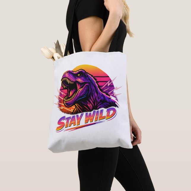 Bolso De Tela T-Rex Mantén Salvaje (Detalle)