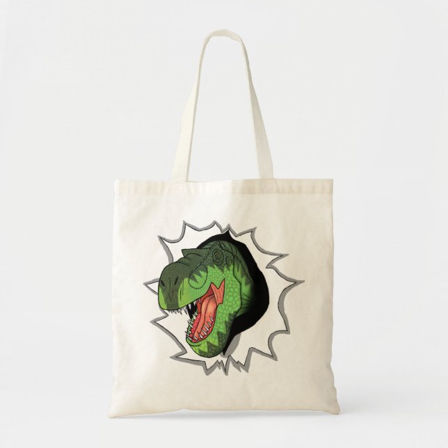Bolso De Tela T-Rex que revienta fuera de (Frente)