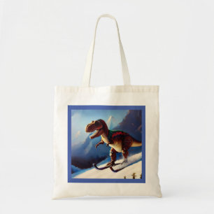 Bolso De Tela T Rex Skiing
